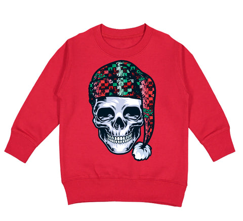 Skull Santa Sweatshirt, Red  (Toddler, Youth, Adult)