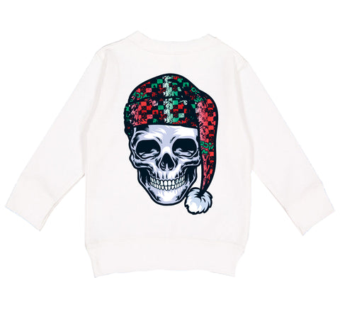 Skull Santa Sweatshirt, White (Toddler, Youth, Adult)