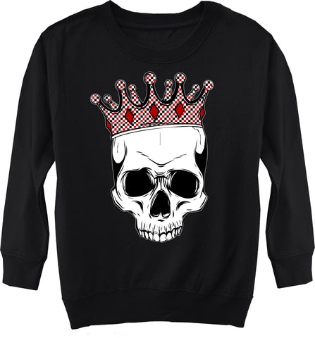 A-Valentine COLLAB- Skull Fleece Sweater, Black (Toddler, Youth)