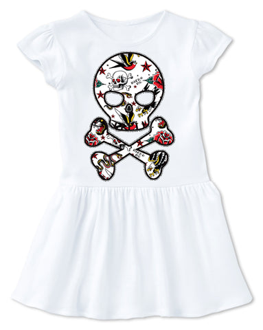 TAT-Skull Dress, White (Infant, Toddler)
