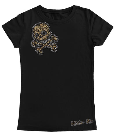 Leopard Skull Fitted Tee, Black (infant, toddler, youth)