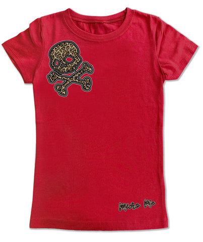 Leopard Skull Fitted Tee, Red (infant, toddler, youth)
