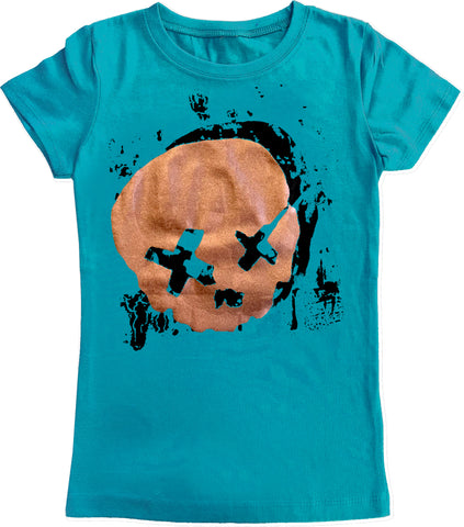 Cobain Skull Fitted Tee, Teal (Youth)