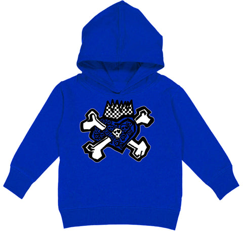 Skull Heart Hoodie, Royal (Toddler, Youth, Adult)
