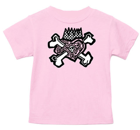 Skull Heart Tee, Lt.Pink  (Infant, Toddler, Youth, Adult)