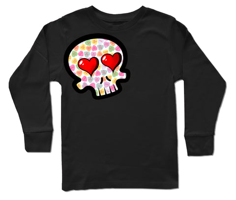 Convo Hearts COLLAB-Skull LS Shirt, Black (Infant, Toddler, Youth)