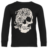 Natural Checks Skull n Roses LS Shirt, Black (Infant, Toddler, Youth , Adult)