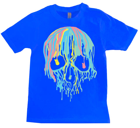 Easter Drip Skull Tee,  Neon Blue  (Infant, Toddler, Youth, Adult)