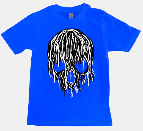 Signature Drip Skull Tee, Neon Blue  (Infant, Toddler, Youth, Adult)