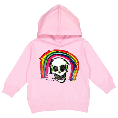 Rainbow Skull Hoodie, Lt. Pink (Toddler, Youth, Adult)