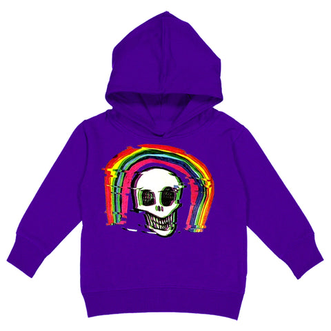 Rainbow Skull Hoodie,Purple (Toddler, Youth, Adult)
