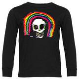 *Skull Rainbow Long Sleeve Shirt, Black (Toddler, Youth, Adult)
