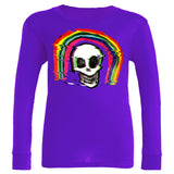 *Skull Rainbow Long Sleeve Shirt, Purple (Toddler, Youth, Adult)