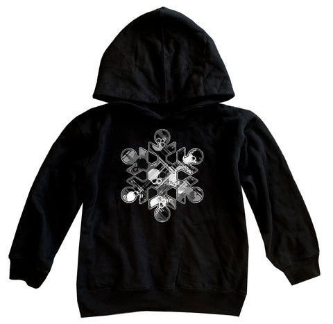 Skull Snowflake Fleece Hoodie, Black (Infant, Toddler, Youth, Adult)