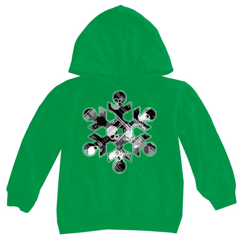 Skull Snowflake Fleece Hoodie, Green (Infant, Toddler, Youth, Adult)