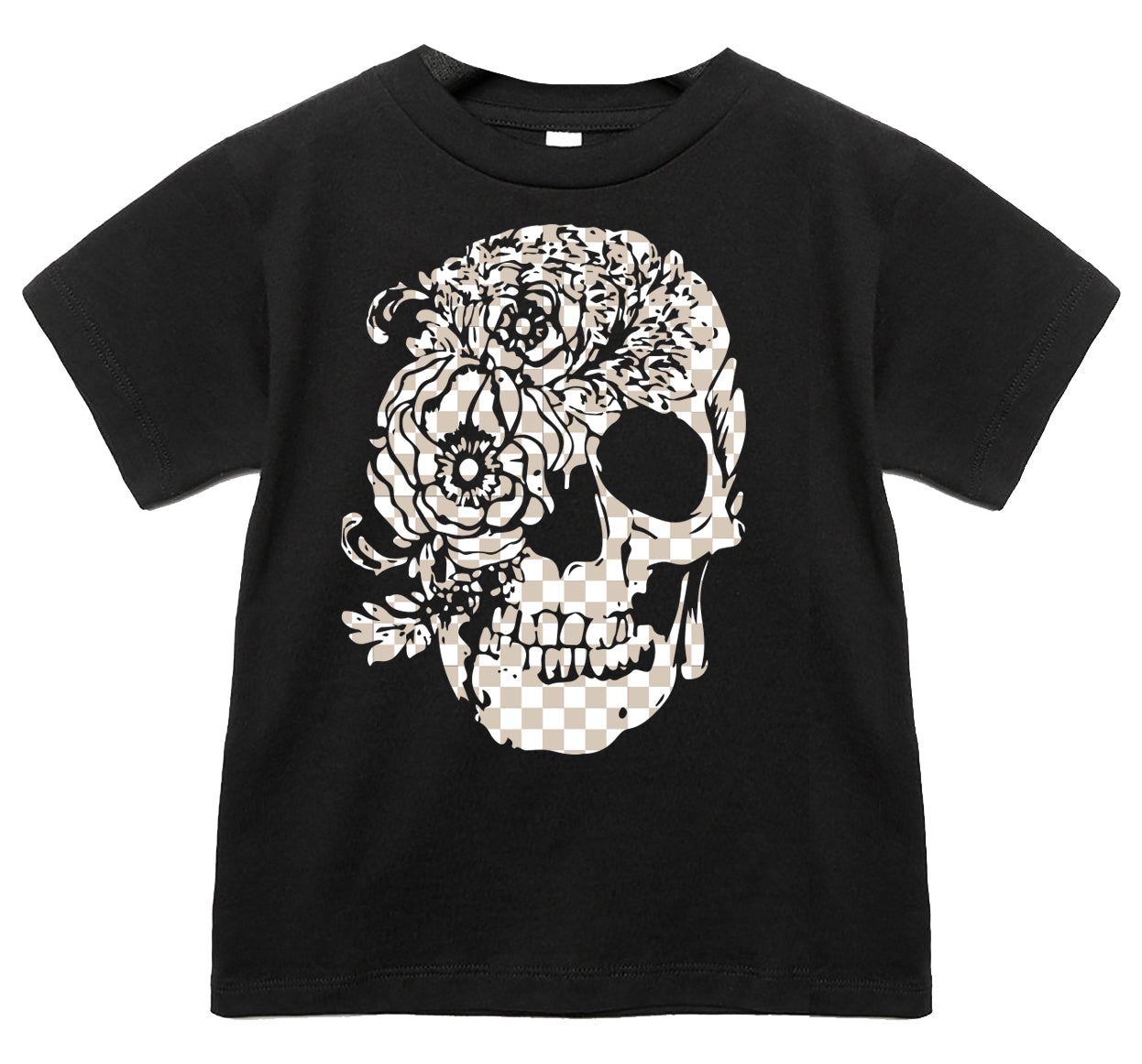 Natural Checks Skull N Roses Tee, Black (Infant, Toddler, Youth