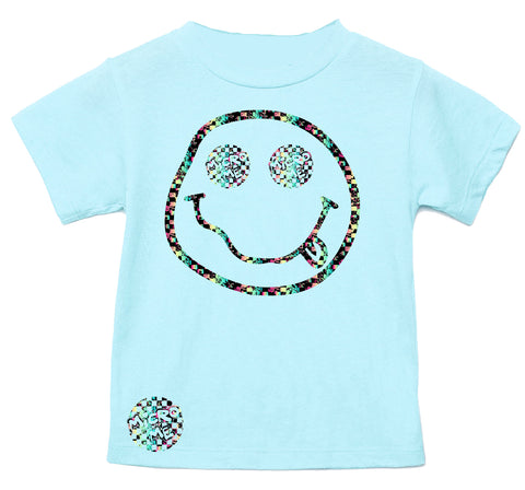 Distressed Smiley Tee, Lt. Blue (Infant, Toddler, Youth, Adult)