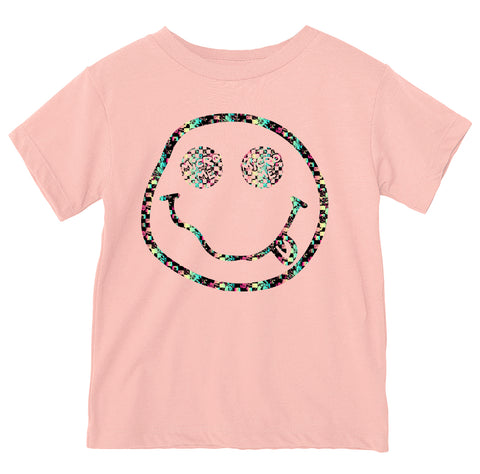 Distressed Smiley Tee, Peach (Toddler, Youth, Adult)