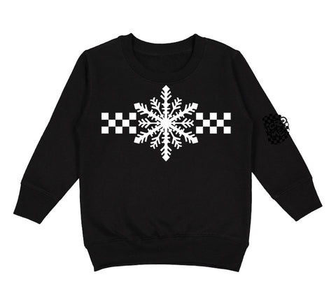 Snowflake Checkers Sweatshirt, Black (Toddler, Youth, Adult)