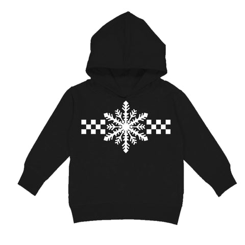 Snowflake Checkers Hoodie, Black (Toddler, Youth, Adult)