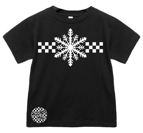 Snowflake Checkers Tee, Black (Infant, Toddler, Youth, Adult)