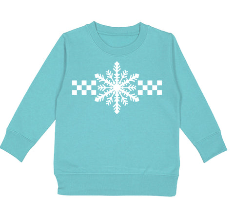 Snowflake Checkers Sweatshirt, Saltwater (Toddler, Youth, Adult)