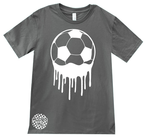 Soccer Drip Tee, Charcoal (Infant, Toddler, Youth, Adult)