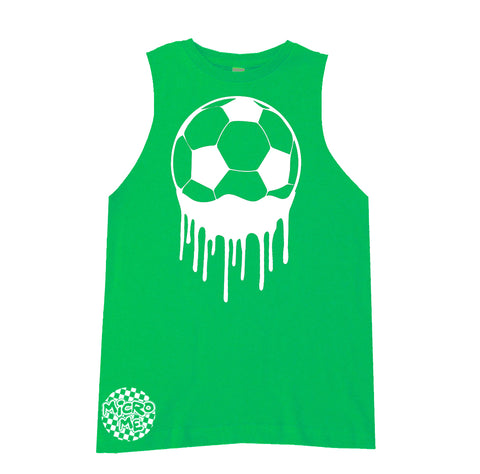Soccer Drip Muscle Tank, Green (Infant, Toddler, Youth, Adult)