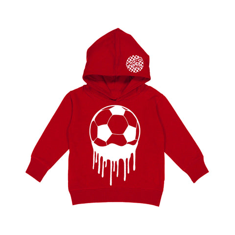 Drip Soccer Hoodie, Red  (Toddler, Youth, Adult)