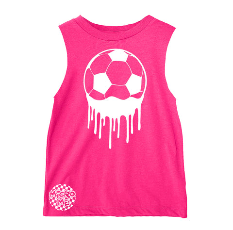 Soccer Drip Muscle Tank, Hot PInk (Infant, Toddler, Youth, Adult)