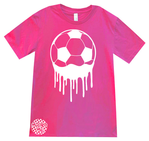 Soccer Drip Tee, Hot Pink (Infant, Toddler, Youth, Adult)
