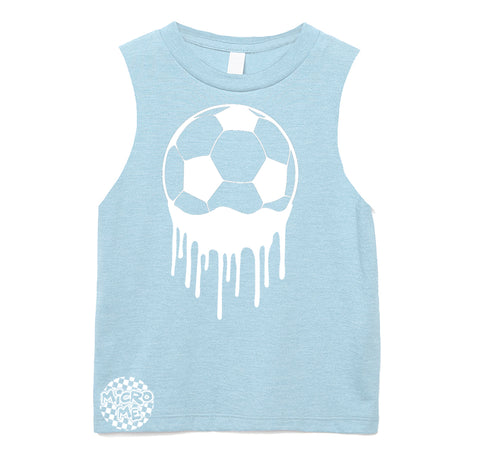 Soccer Drip Muscle Tank, Lt. Blue  (Infant, Toddler, Youth, Adult)