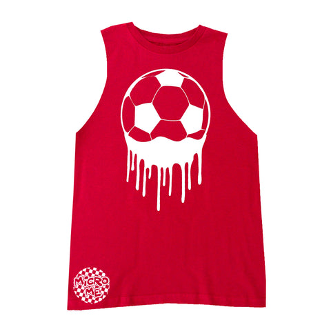 Soccer Drip Muscle Tank, Red (Infant, Toddler, Youth, Adult)