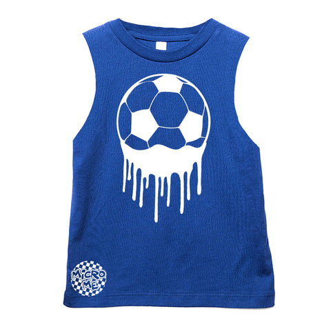 Soccer Drip Muscle Tank, Royal (Infant, Toddler, Youth, Adult)