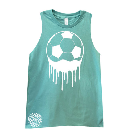 Soccer Drip Muscle Tank, Saltwater (Toddler, Youth, Adult)