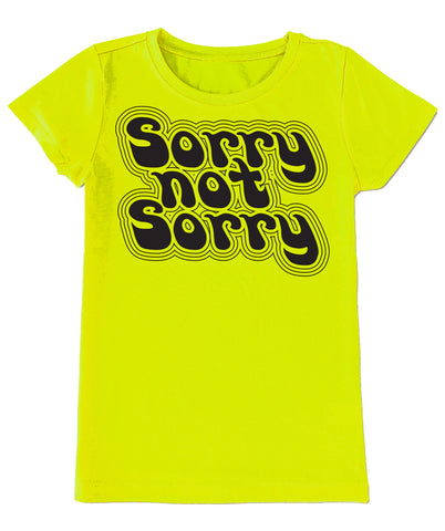 Sorry Not Sorry Fitted Tee, Neon Yellow (Toddler, Youth)