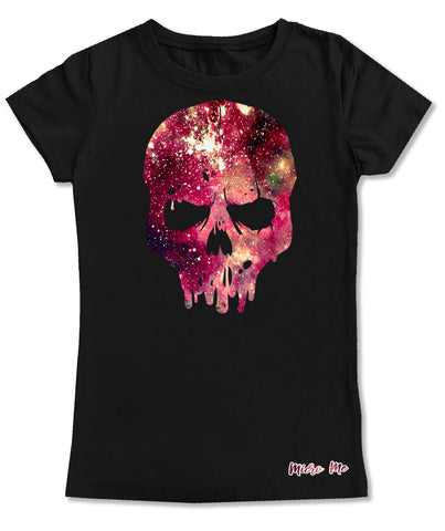 Space Dye Skull GIRLS Fitted Tee, Black (infant, toddler, youth)