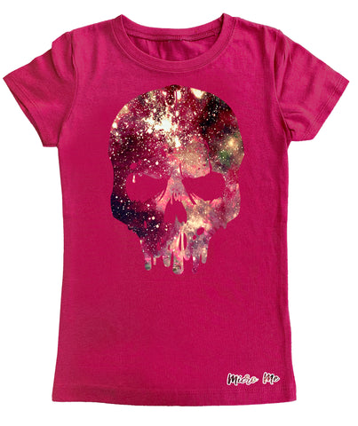 Space Dye Skull GIRLS Fitted Tee, Hot PInk (infant, toddler, youth)