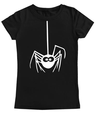Hanging Spider GIRLS Fitted Tee, Black (Youth, Adult)