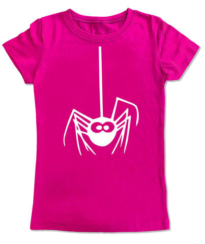 Hanging Spider GIRLS Fitted Tee, Hot Pink (Youth, Adult)