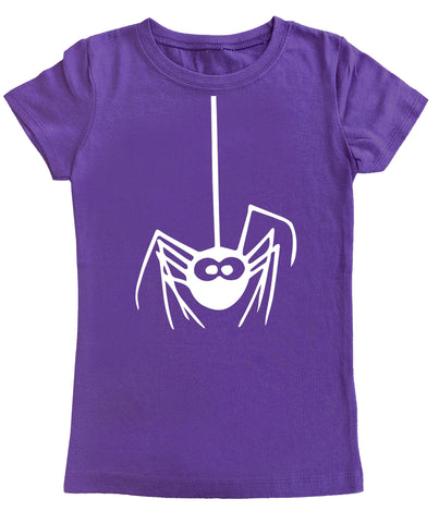 Hanging Spider GIRLS Fitted Tee, Purple (Youth, Adult)