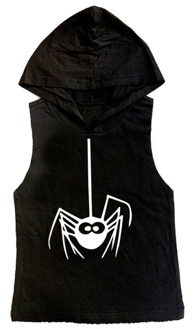 Hanging Spider Fleece Muscle Tank, Black (Toddler, Youth, Adult)