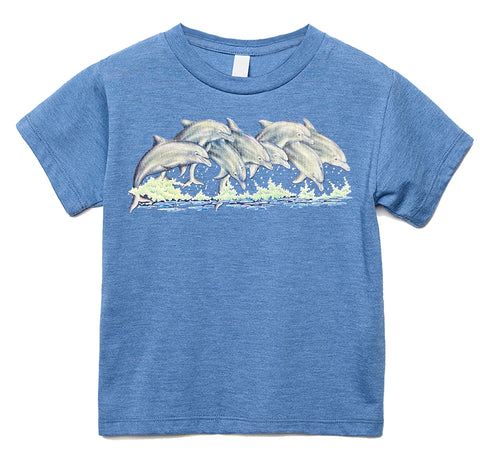 Splashing Dolphins Tee, Carolina Blue  (Infant, Toddler, Youth, Adult)