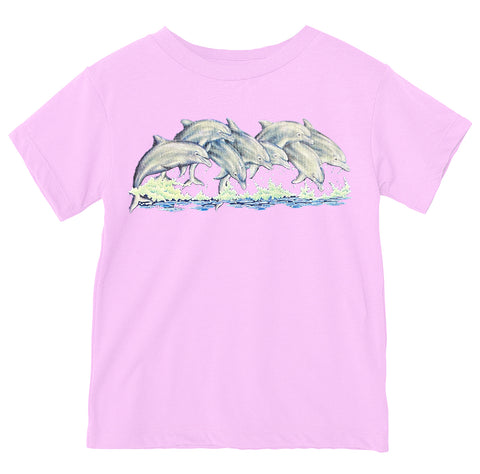 Splashing Dolphins Tee, Lt. Pink  (Infant, Toddler, Youth, Adult)