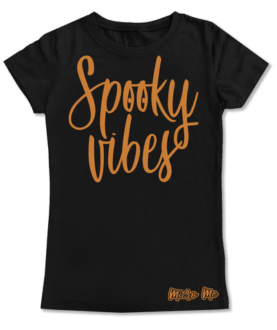 Spooky Vibes GIRLS Fitted Tee, Black (Youth, Adult)