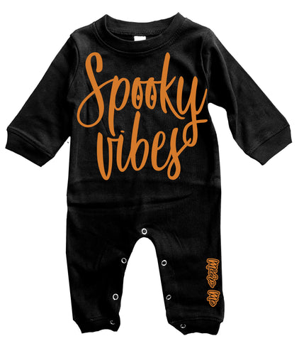 Spooky Vibes Romper, Black- (Infant)