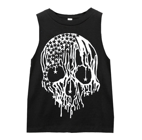 Star Drip Skull Muscle Tank, Black  (Infant, Toddler, Youth, Adult)