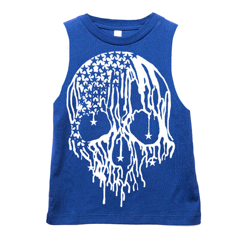 Star Drip Skull Muscle Tank, Royal (Infant, Toddler, Youth, Adult)