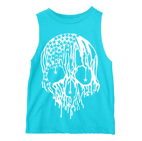 Star Drip Skull Muscle Tank, Tahiti (Infant, Toddler, Youth, Adult)
