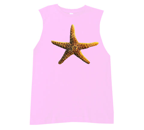 PUFF Starfish Muscle Tank, Lt. PInk (Infant, Toddler, Youth, Adult)